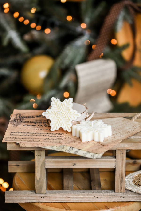 Sojų vaško žvakės "Snaigė balta-4"