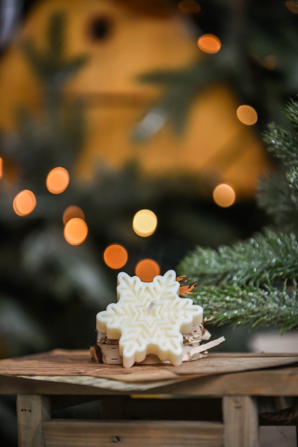 Sojų vaško žvakės "Snaigė balta-5"